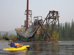Kayaking to the Cowden gold dredge - Chicken, Alaska
