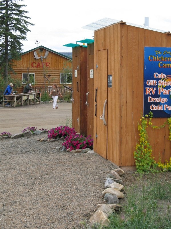 Clean outhouses and camp grounds at Chicken, Alaska
