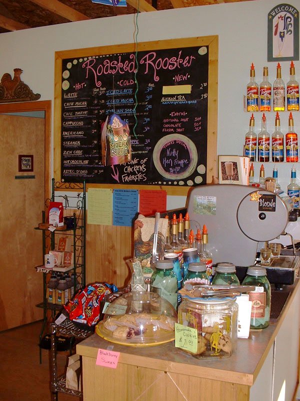 The Roasted Rooster espresso bar at Chicken, Alaska
