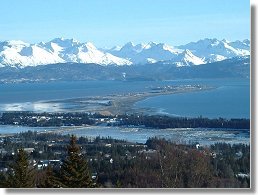 Homer, Alaska - the famous Homer Spit is in the center