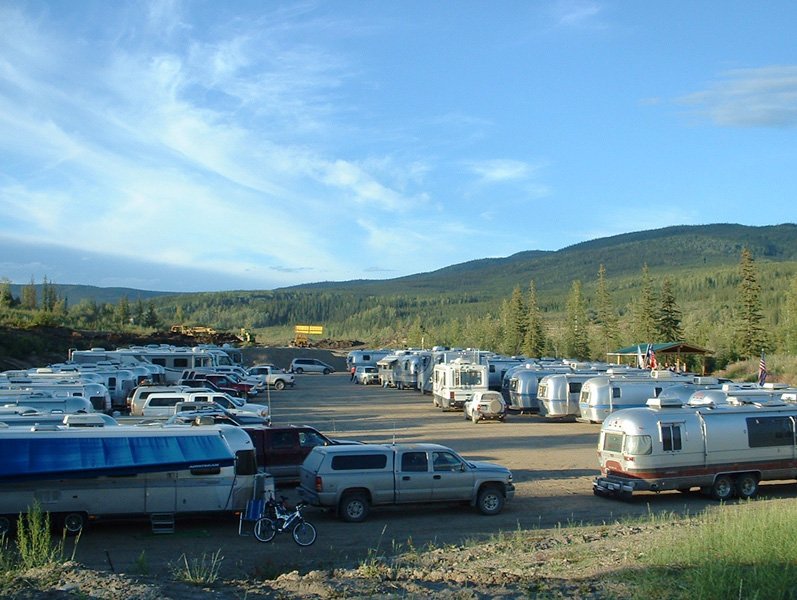 An Airstream caravan at Chicken, Alaska