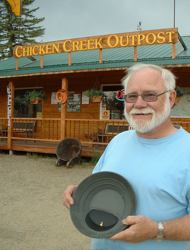 A gold nugget panned at Chicken, Alaska